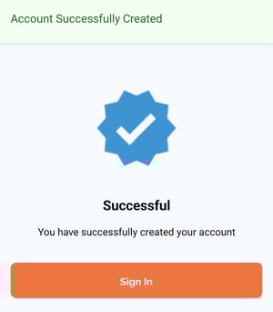 ALICE Mobile App Account Created