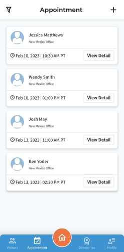 ALICE Mobile App Appointments Page