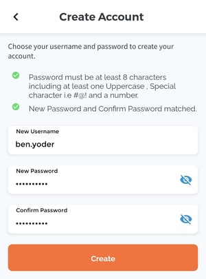 ALICE Mobile App Create an Account