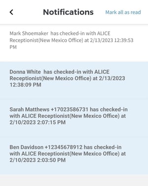 ALICE Mobile App Home Notifications Populated