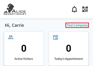 ALICE Mobile App Home Screen Test Company