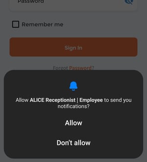 ALICE Mobile App Permissions