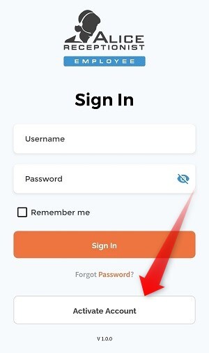 ALICE Mobile App Sign In-1
