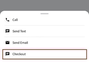 ALICE Mobile App Visitor Visitor Card Check Out Options