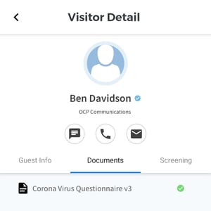 ALICE Mobile App Visitor Visitor Detail Documents Tab