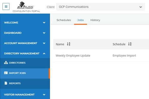 ALICE Portal Import Jobs