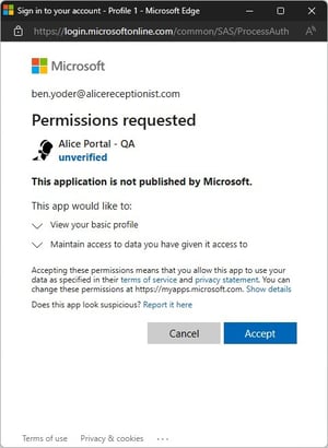 ALICE Portal SSO Permissions
