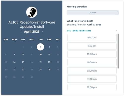 ALICE Support Calendar