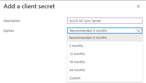 Add a Client Secret