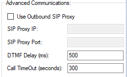 Advanced Communication Tab
