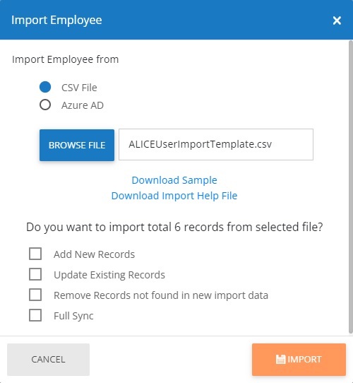 CSV File Employee Import Process