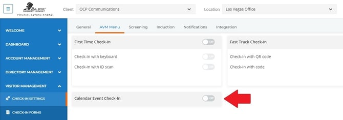 Calendar Event Check-in Option