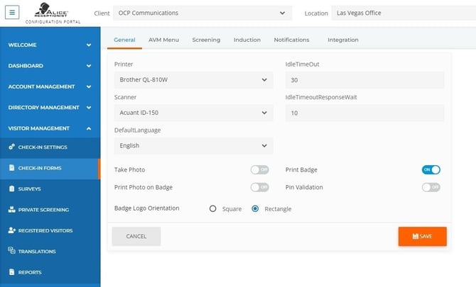 Check-in Settings General Tab-1