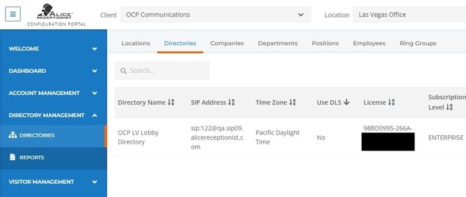 Directories view