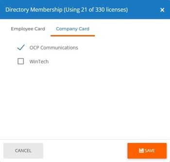 Directory Company Card Membership