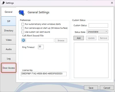 Door Access Tab
