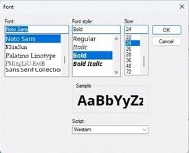 Font Window
