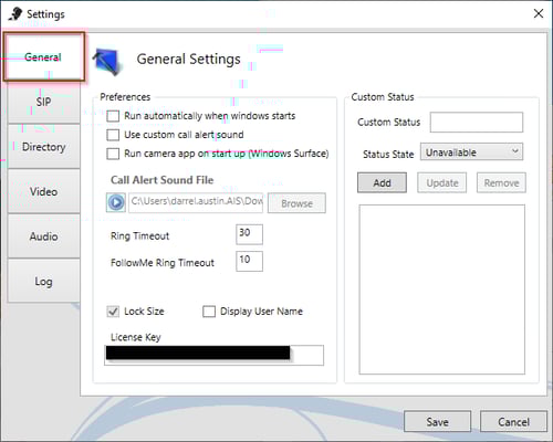 General Settings Tab