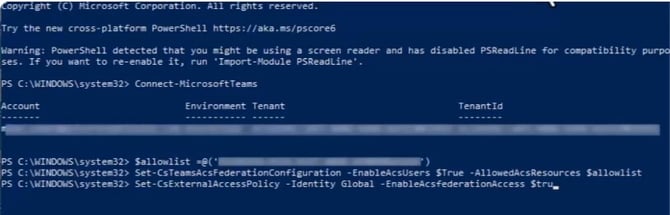 MS Teams Powershell Command
