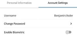 Mobile App Profile Account Settings Fields