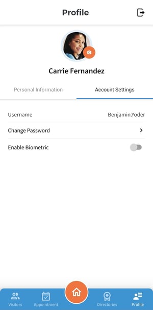 Mobile App Profile Account Settings