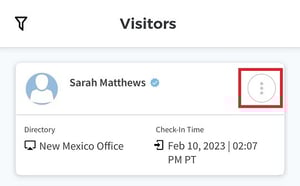Mobile App Visitors Visitor Card