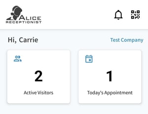 Mobile Apps Home Screen Visitor and Appointment Windows