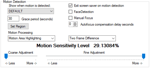 Motion Detection Advance Settings