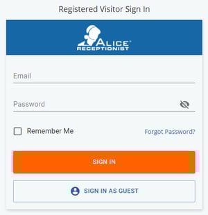 Registered Visitor Sign In