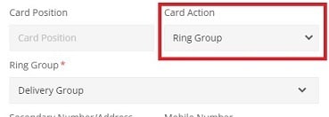 Ring Group Card Action Setting
