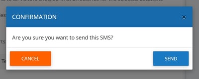SMS Notifications Confirmation Window