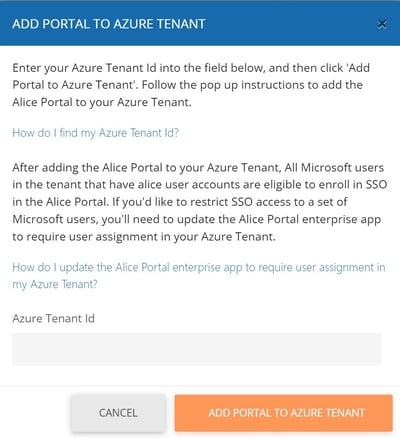 SSO Integration Pop Up