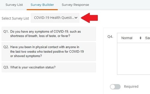 Survey Builder List Selection